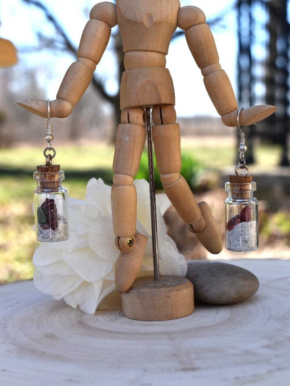 Beach Shells In A Bottle Drop Earrings